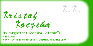 kristof kocziha business card